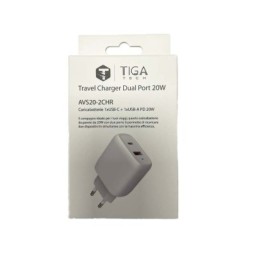 Tiga Tech Travel Charger Dual Port 20W AVS20-2CHR – Caricabatterie USB