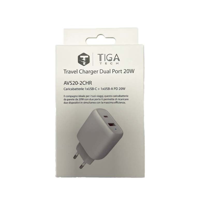 Tiga Tech Travel Charger Dual Port 20W AVS20-2CHR – Caricabatterie USB