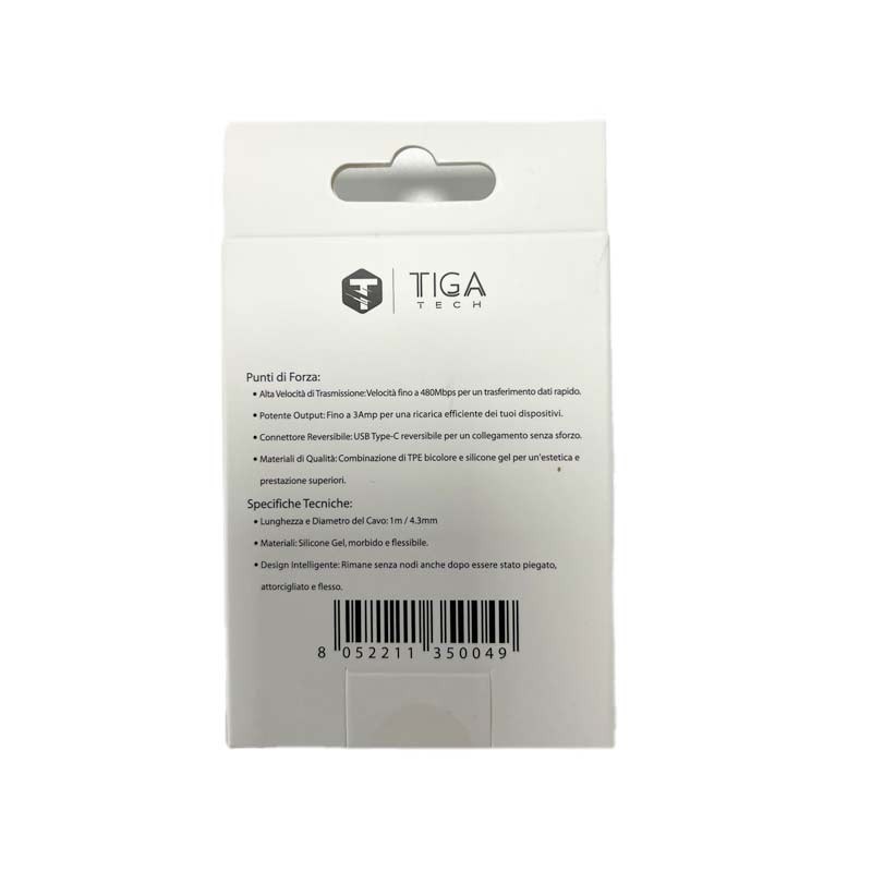 Tiga Tech AVSCC - 1SCB: Cavo in Silicone USB2.0 Type-C a Type-C – Affi